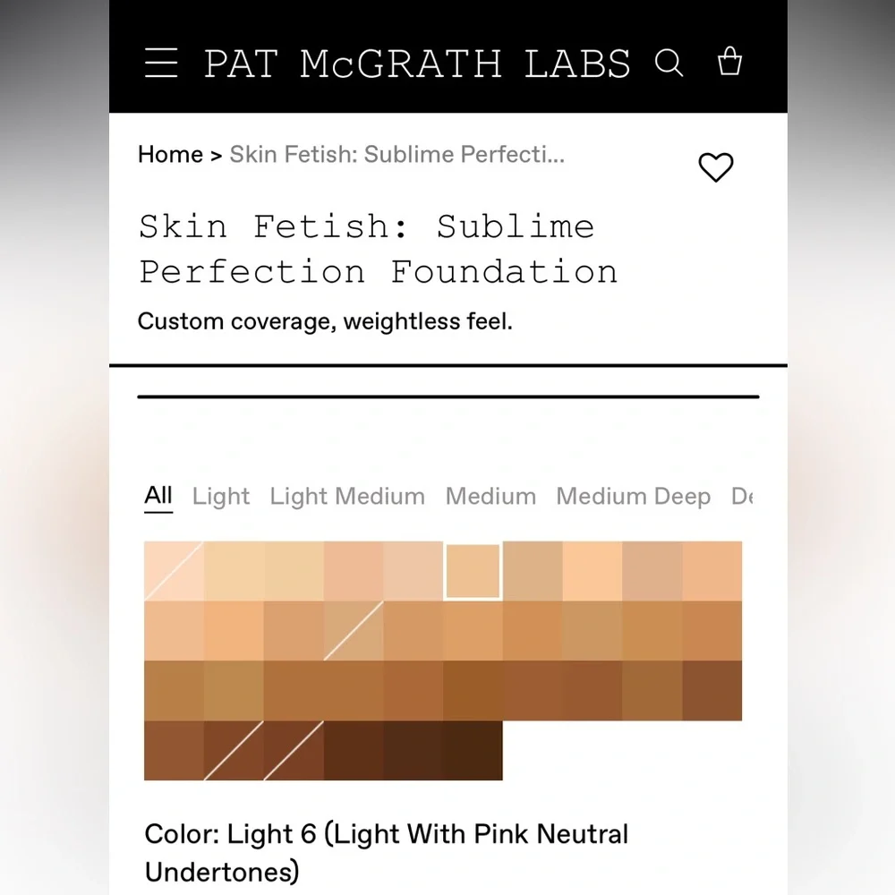 Brand New in Box Pat McGrath Labs Skin Fetish Foundation in Shade Light 6